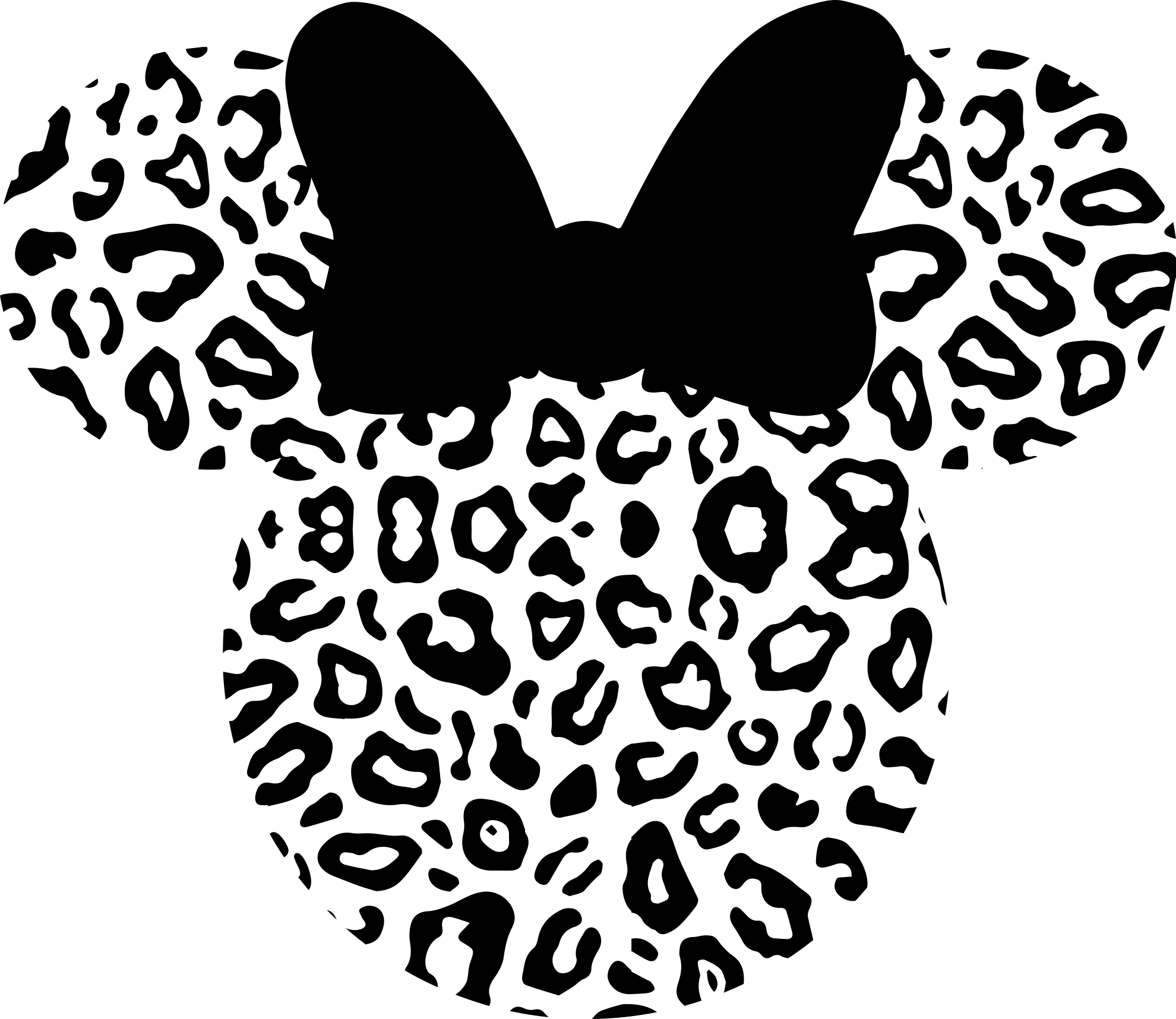 Mickey Leopard Silhouette Cutting Svg Files Free Vectors